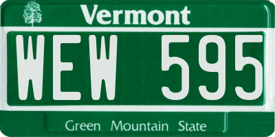 VT license plate WEW595