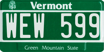 VT license plate WEW599