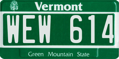 VT license plate WEW614
