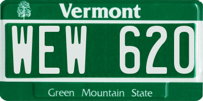 VT license plate WEW620