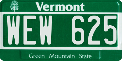 VT license plate WEW625