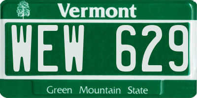VT license plate WEW629