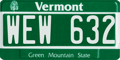 VT license plate WEW632