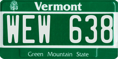 VT license plate WEW638