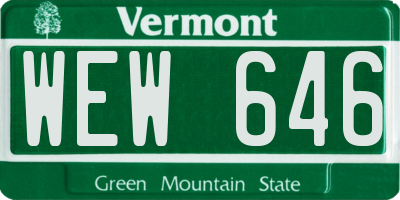 VT license plate WEW646
