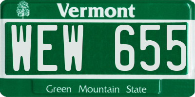 VT license plate WEW655