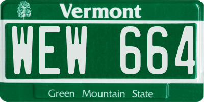VT license plate WEW664
