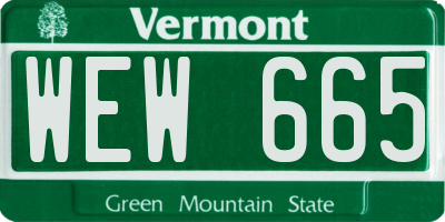 VT license plate WEW665