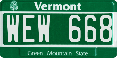 VT license plate WEW668