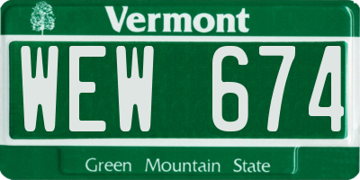 VT license plate WEW674