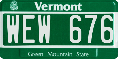 VT license plate WEW676