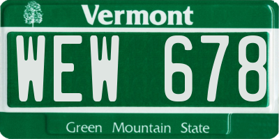 VT license plate WEW678