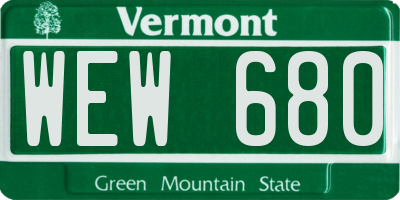 VT license plate WEW680