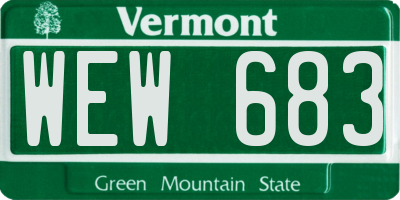 VT license plate WEW683
