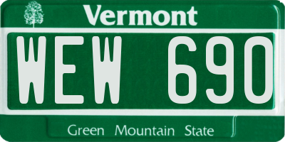 VT license plate WEW690