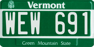 VT license plate WEW691