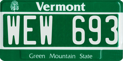 VT license plate WEW693