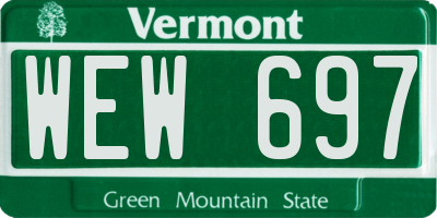 VT license plate WEW697