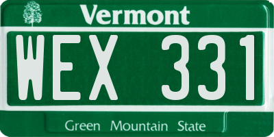 VT license plate WEX331