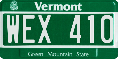 VT license plate WEX410