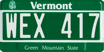 VT license plate WEX417