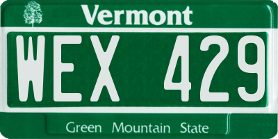 VT license plate WEX429