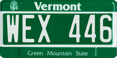 VT license plate WEX446
