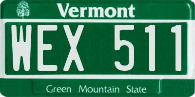 VT license plate WEX511