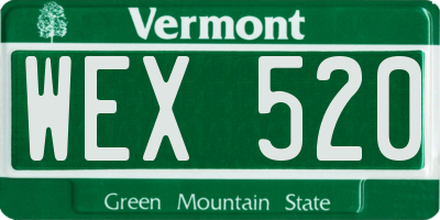 VT license plate WEX520