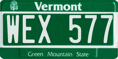 VT license plate WEX577