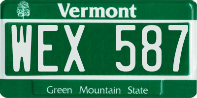 VT license plate WEX587