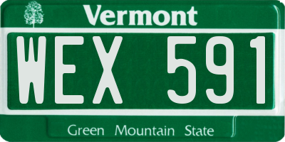 VT license plate WEX591