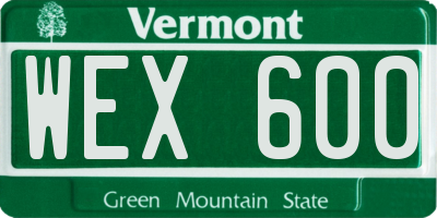 VT license plate WEX600