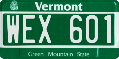 VT license plate WEX601