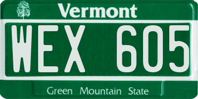 VT license plate WEX605