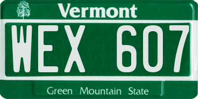 VT license plate WEX607