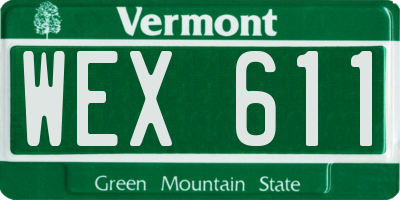 VT license plate WEX611
