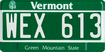 VT license plate WEX613