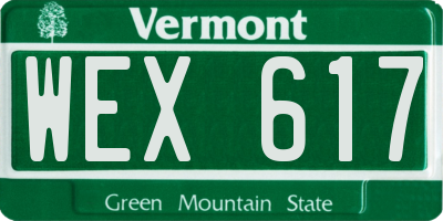 VT license plate WEX617