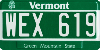 VT license plate WEX619