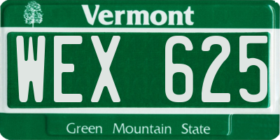 VT license plate WEX625