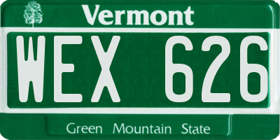 VT license plate WEX626
