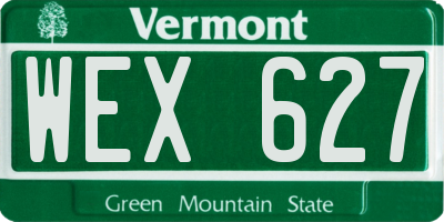 VT license plate WEX627