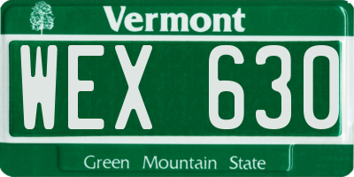 VT license plate WEX630