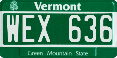 VT license plate WEX636