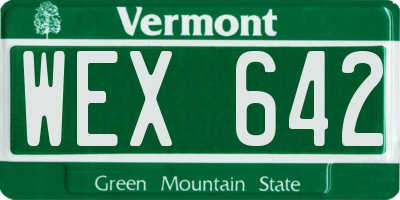 VT license plate WEX642