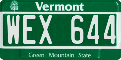 VT license plate WEX644