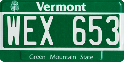 VT license plate WEX653