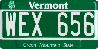 VT license plate WEX656