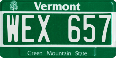 VT license plate WEX657